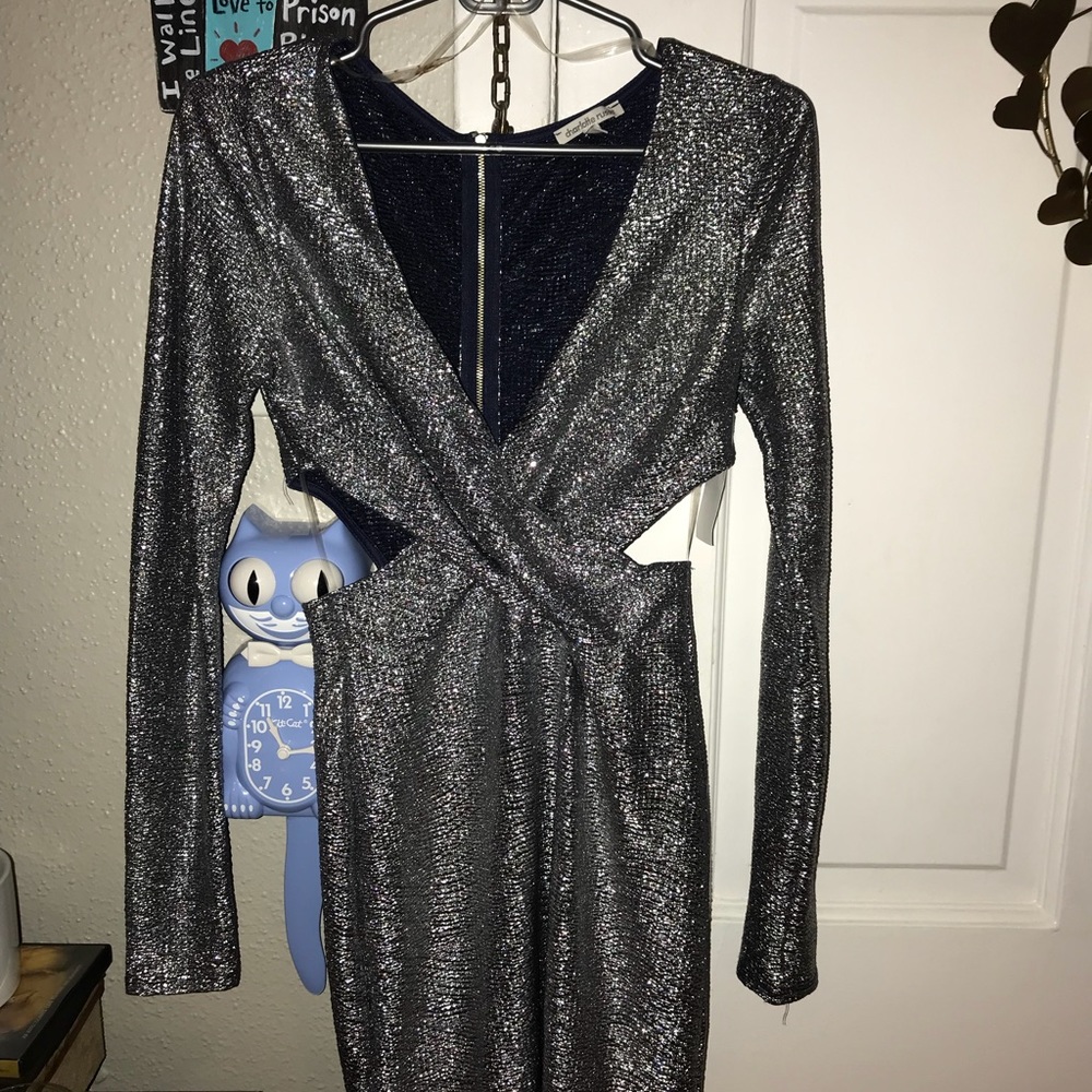 Metallic cutout mini dress sizeM -Charlotte Russe